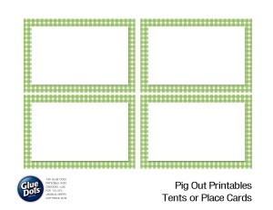 Green Square Tent Cards