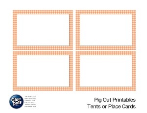 Orange Square Tent Cards