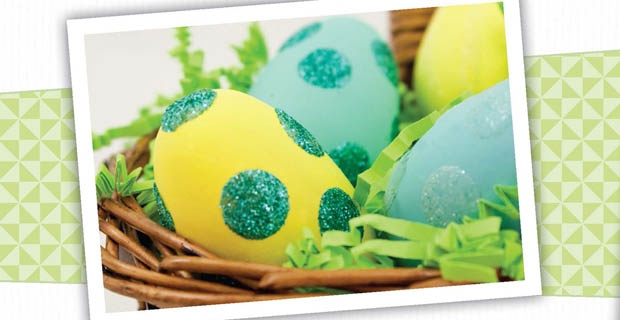 Wooden Easter Egg Decorations with Glue Dots