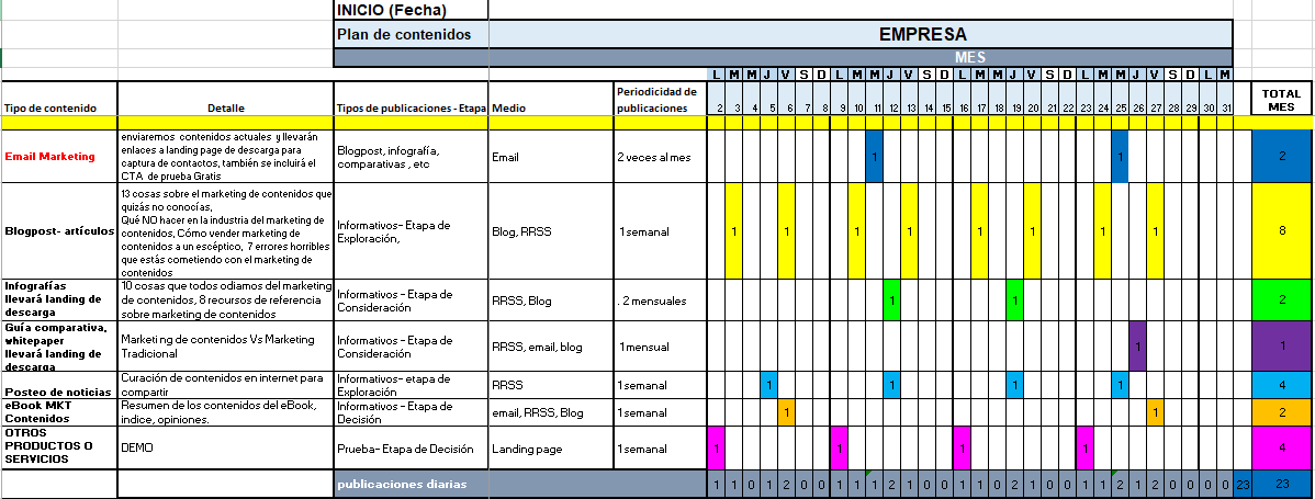 plantilla Calendario