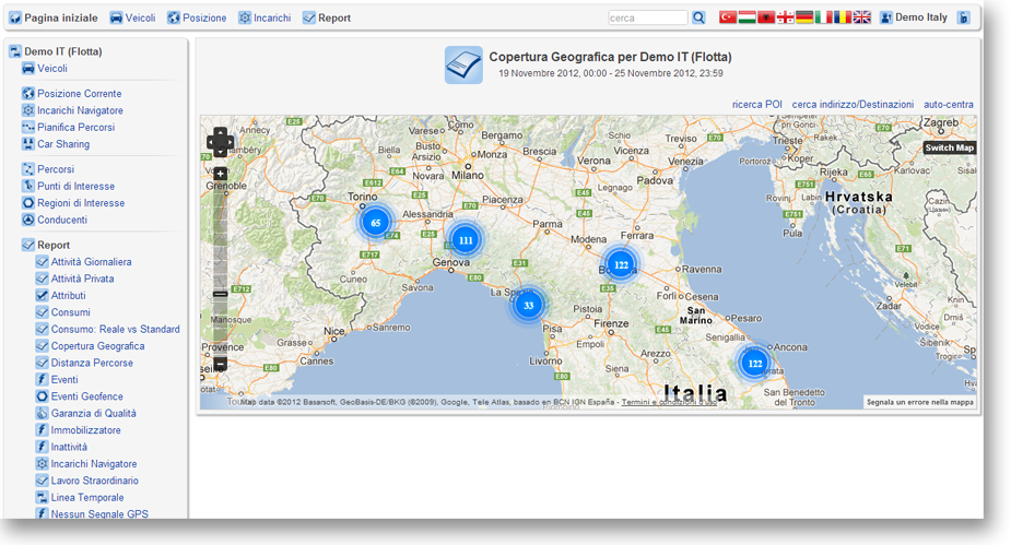 sistema di localizzazione veicoli