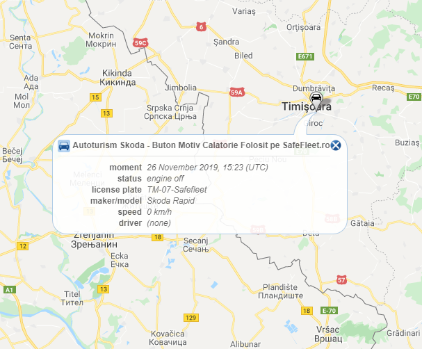 sistem tracking gps - pozitia curenta masina, safefleet