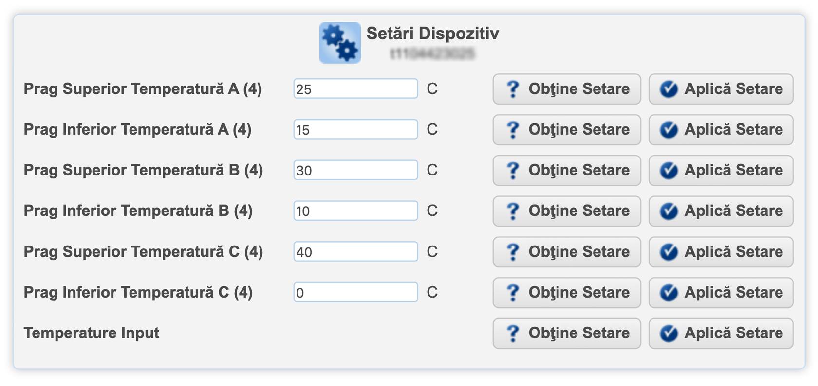 setari praguri temperatura, safefleet