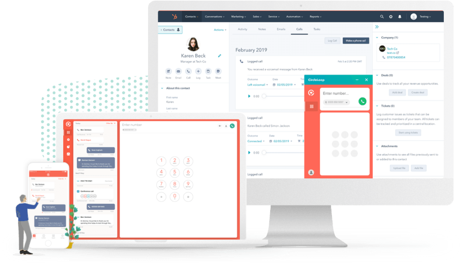 CircleLoop runs in powerful apps and directly inside HubSpot