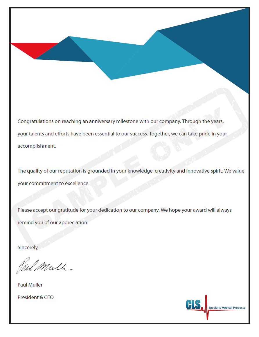 employee recognition letter