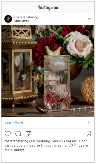 Image: screenshot of an Instagram ad. Learn more about our online advertising services.