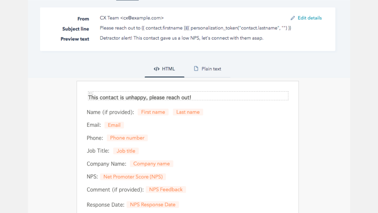 Close the loop with detractors.