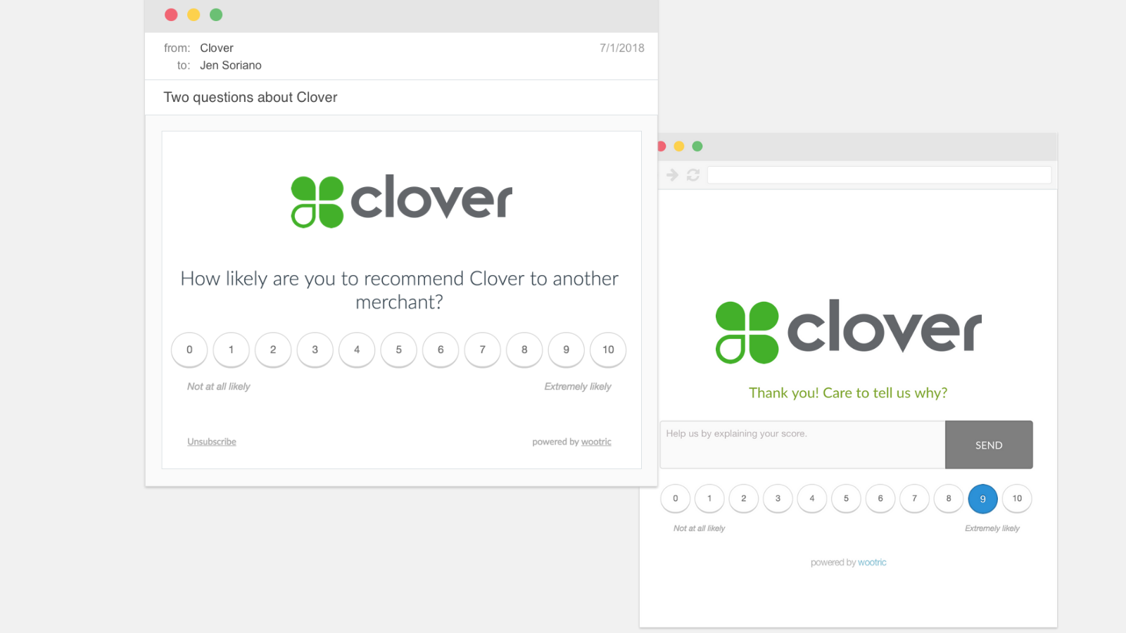 Send 2-step microsurveys at journey points or campaign style.