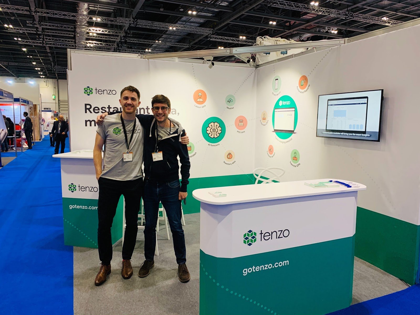 Tenzo stand at Restaurant Tech Live where we learnt all the new 2020 tech trends 