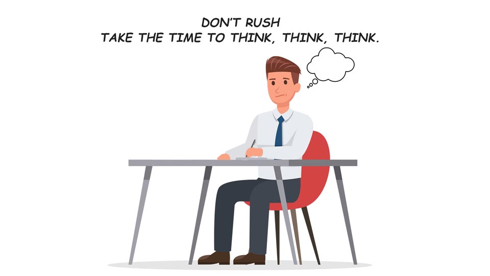 Don't rush during CA Exam