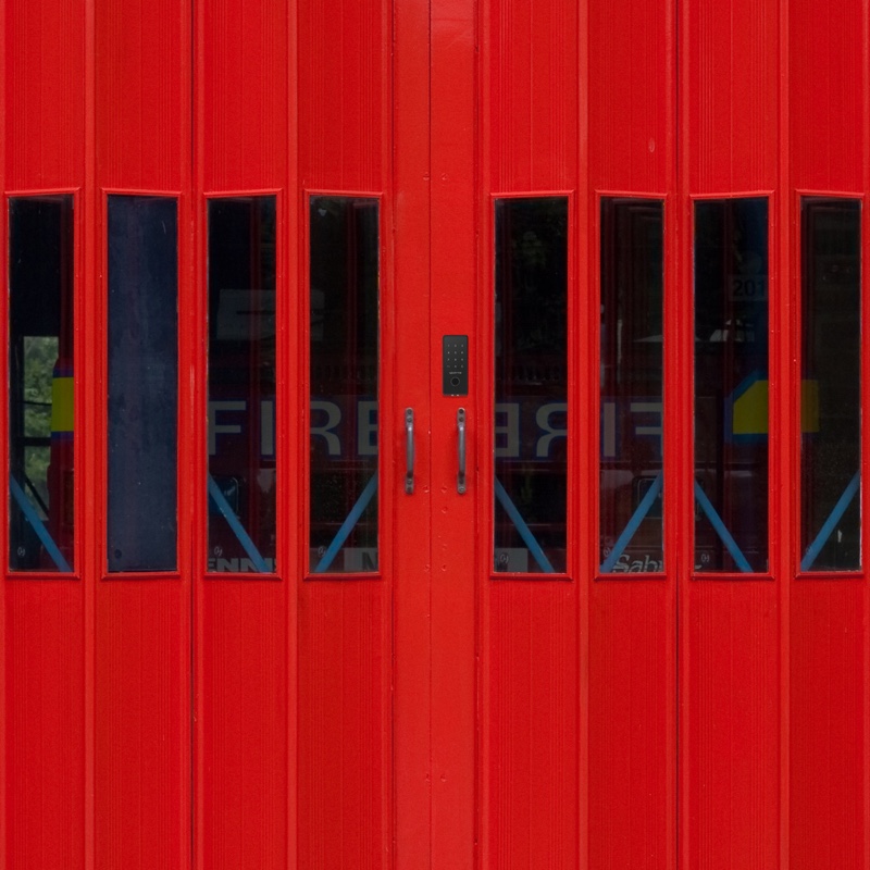 Deadbolt on red door - Infrastructure