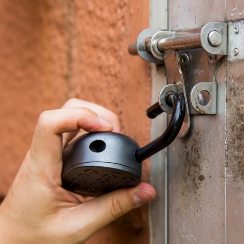 Smart Padlock on workshop door