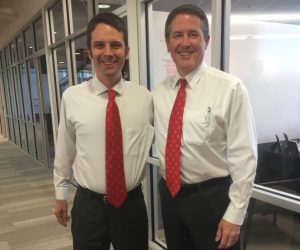 Jim Etling and Ryan Krumroy with matching outfits
