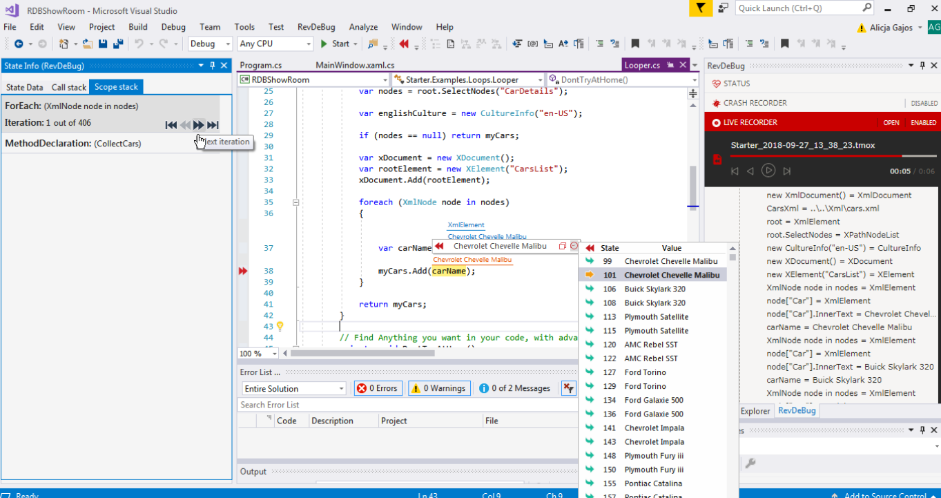 time travel debugging c#