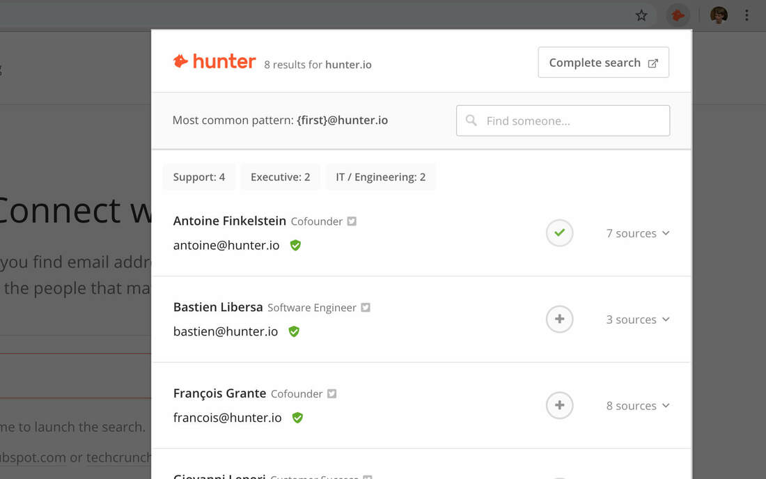 Email Identification: Hunter