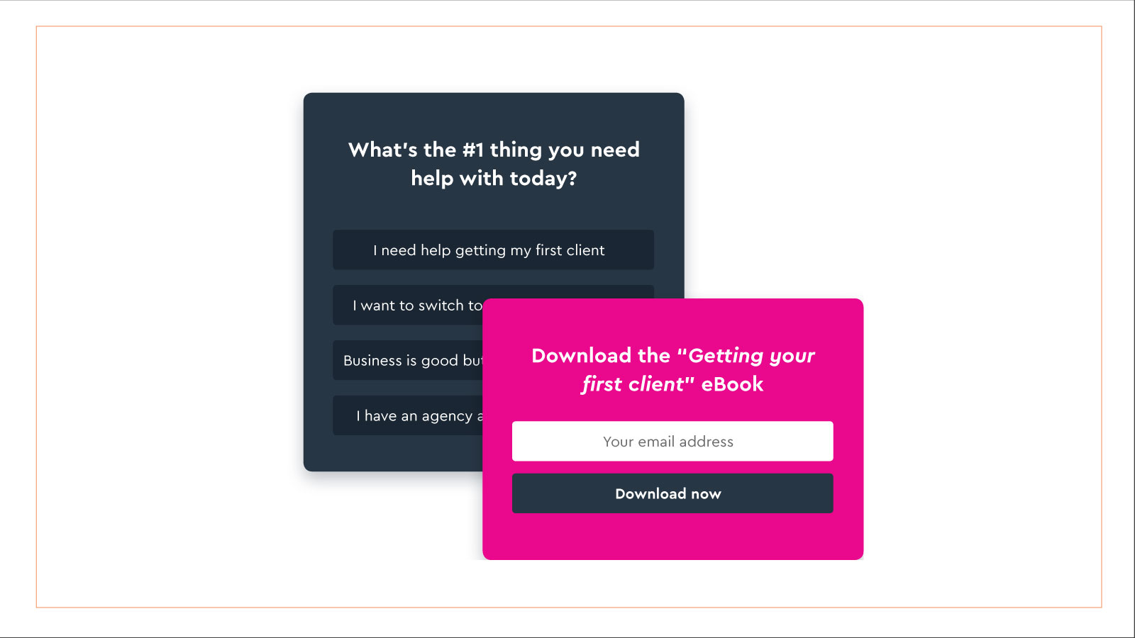 Ask the 'Right Questions', pitch the 'Perfect offer'.