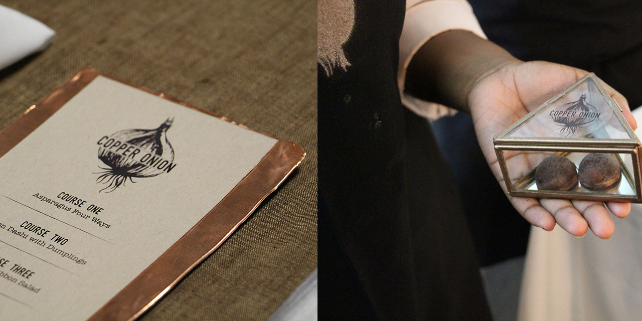 Close up of the design details created for Copper Onion Close ups of design details for Copper Onion