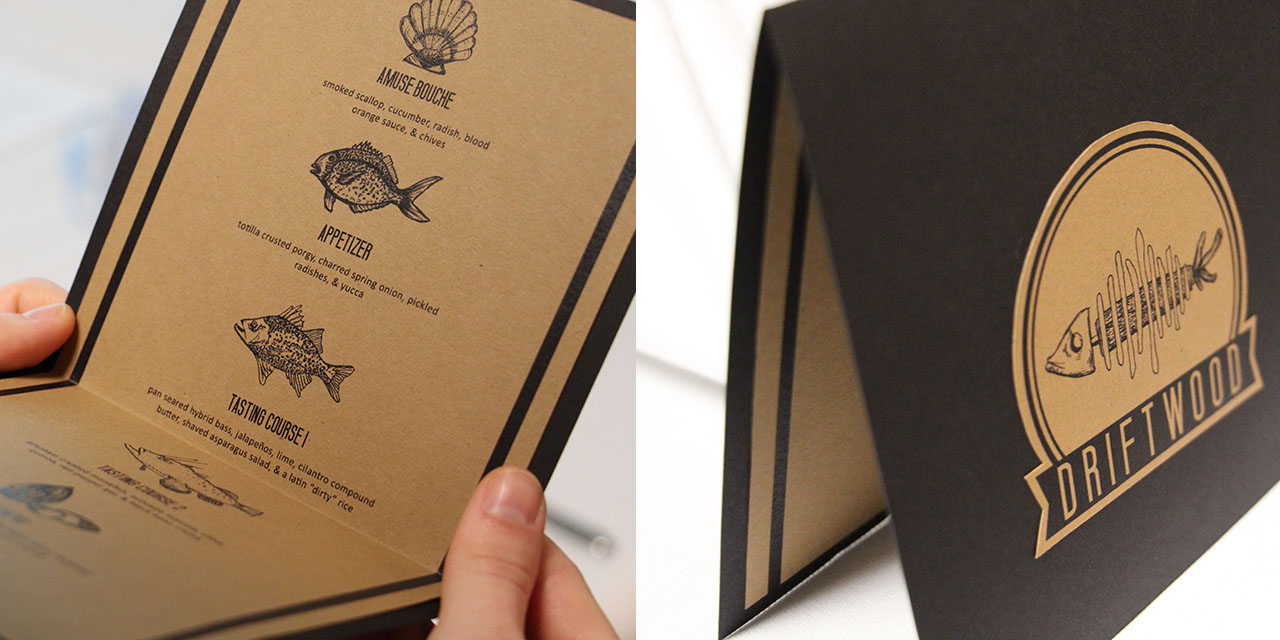 Driftwood was a concept developed by designers Genevieve Dugan & Nicole Hudon Inside and outside views of Driftwood’s menu
