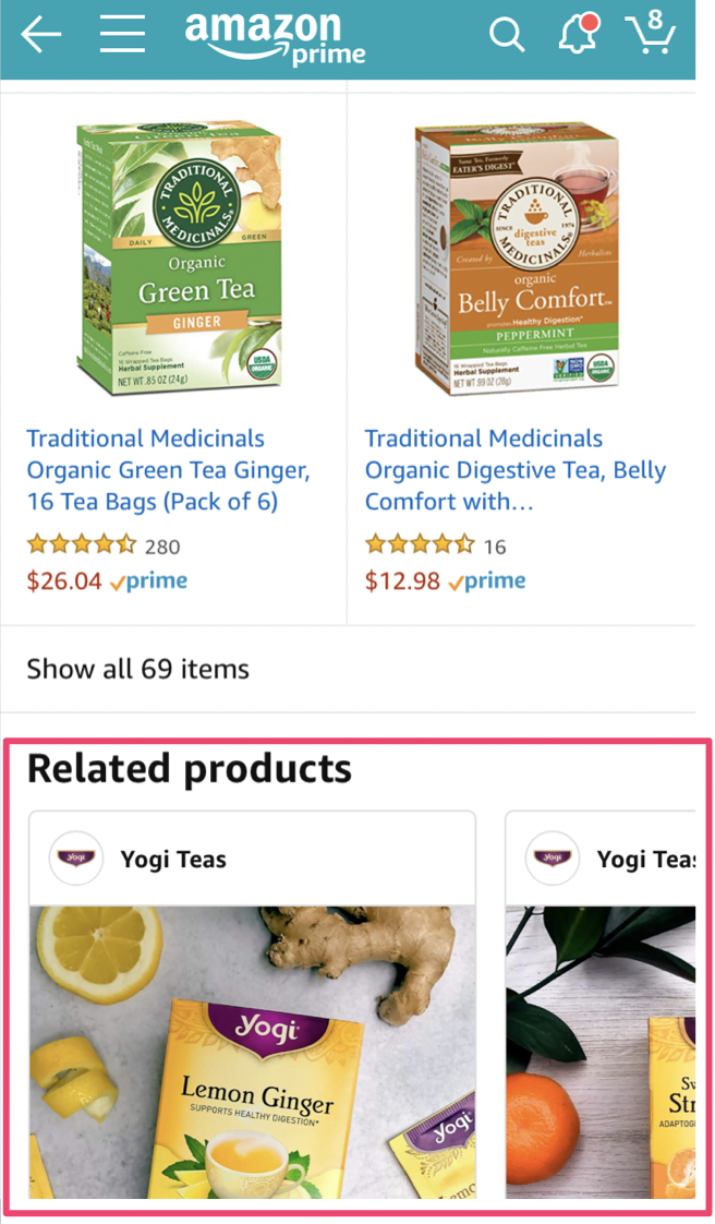 Pattern's partner Yogi Tea has already started to see good results after using Amazon Posts beta, including showing up on their competitors product pages.