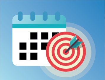 Illustration of an Employee Benefits Brokerage Firm bulls-eye calendar.