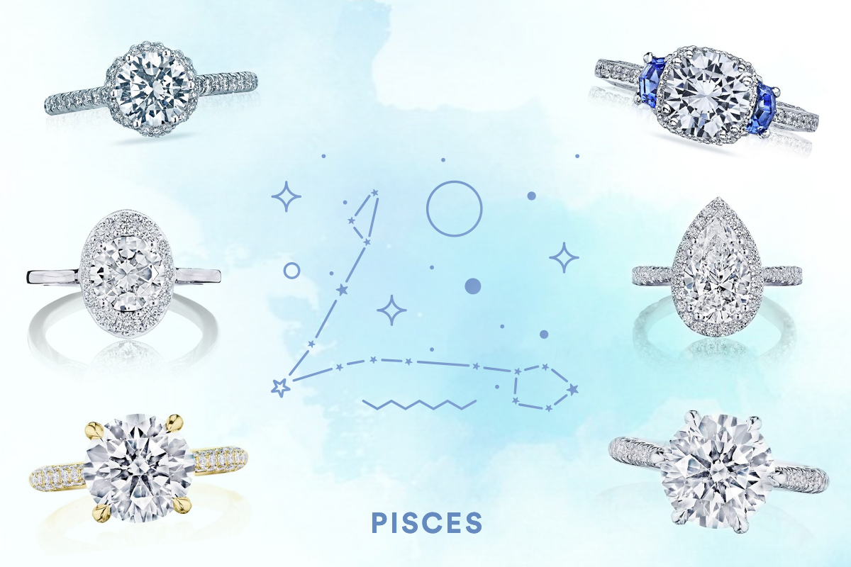 Capricorn Aquarius Pisces Aries Silver Zodiac Sign Diffuser Ring Inlaid  Zircon Gift Wrap