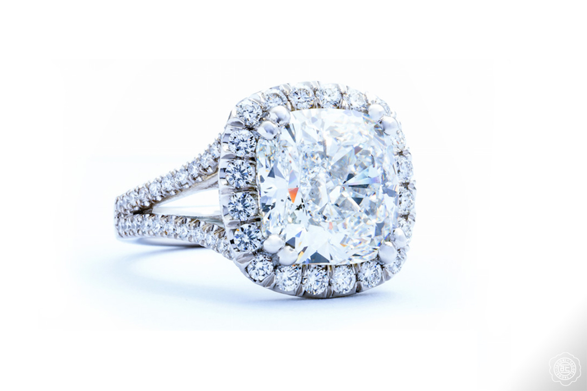 Princess Cut Diamond Engagement Ring with Cushion Shaped Halo | Studio1098  Toronto