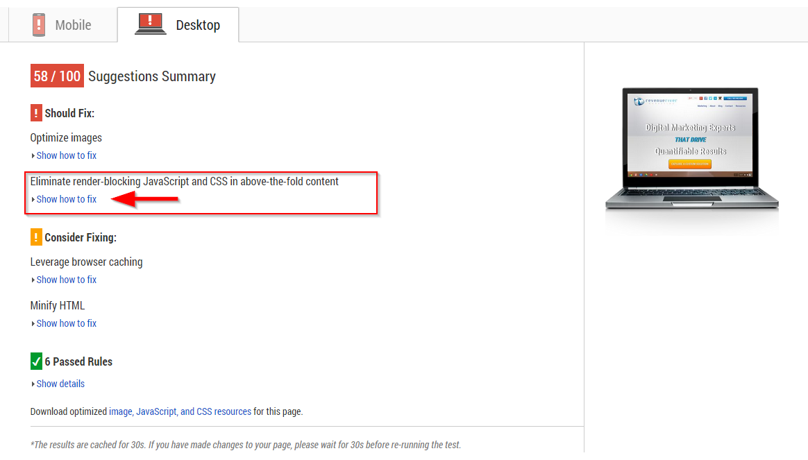 PageSpeed Screenshot PageSpeed Screenshot