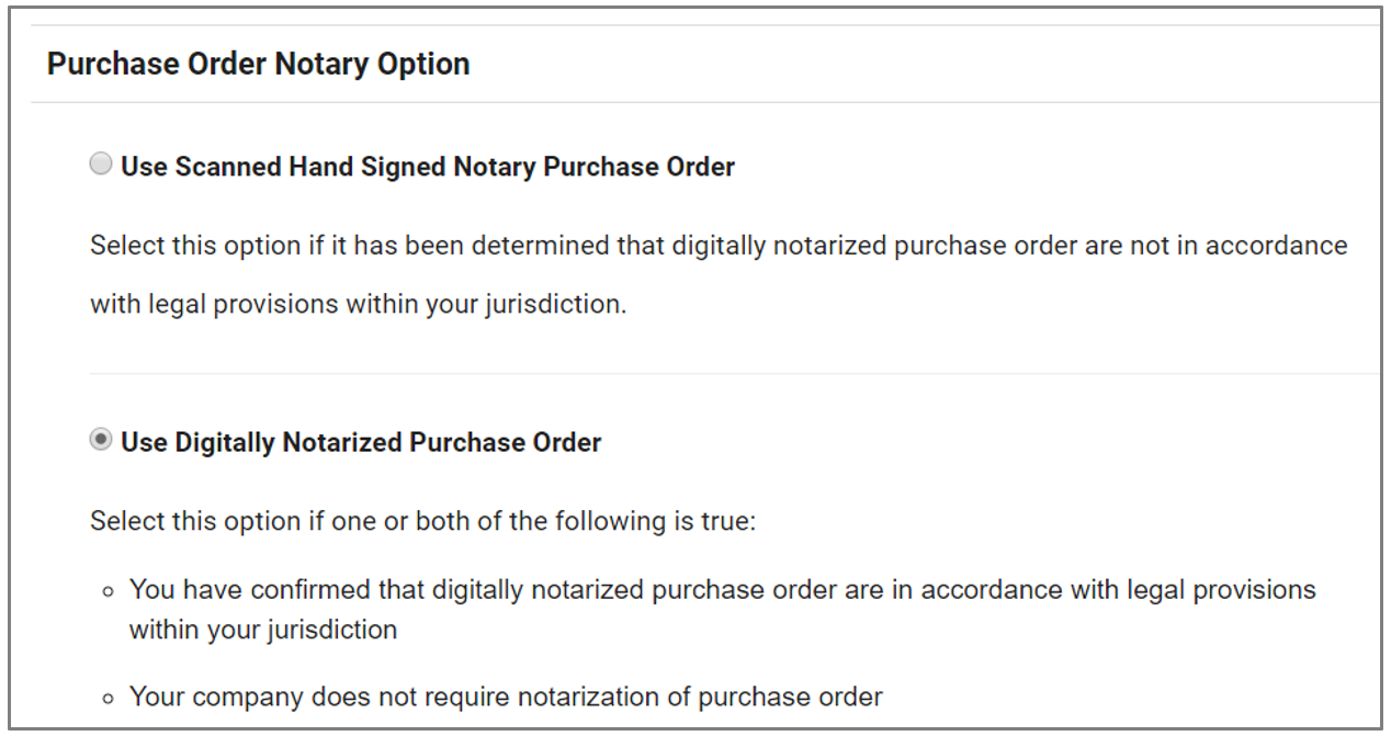 Purchase Order Notary