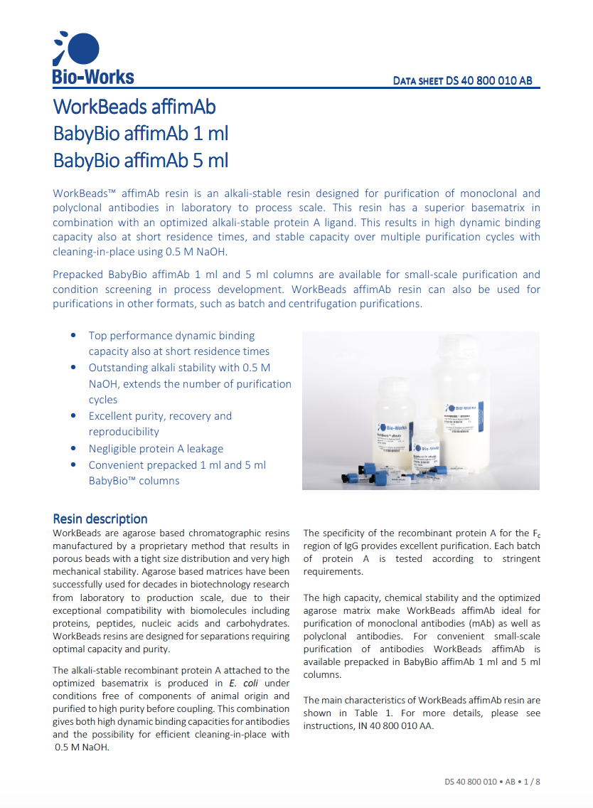 Datasheet affimAb DS 40 800 010 AB