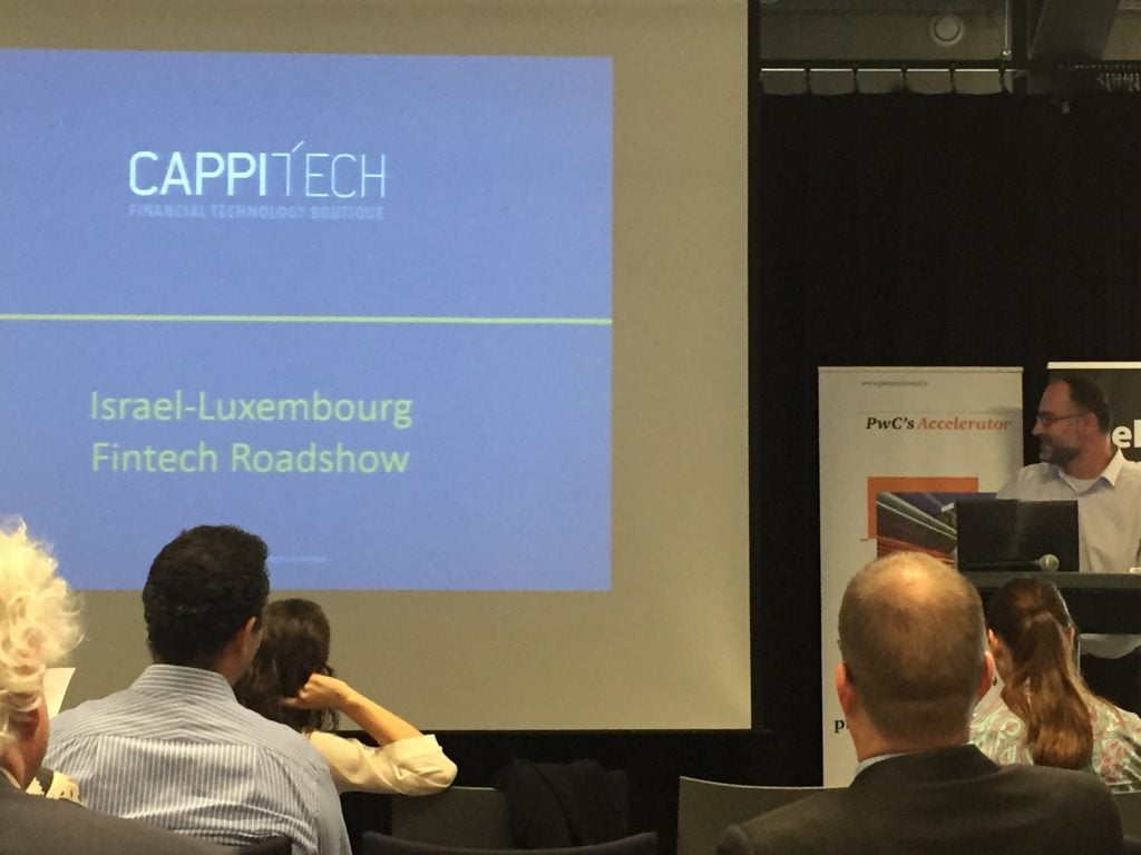 Cappitech pitching at the fintech roadshow