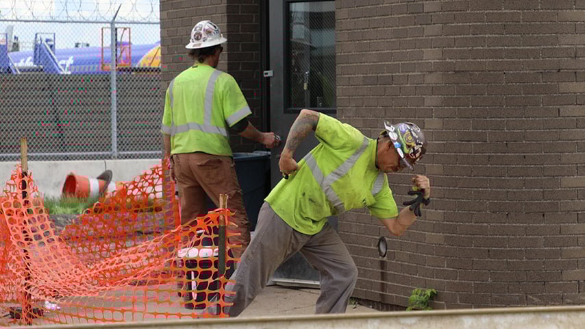 Construction workers in the field
