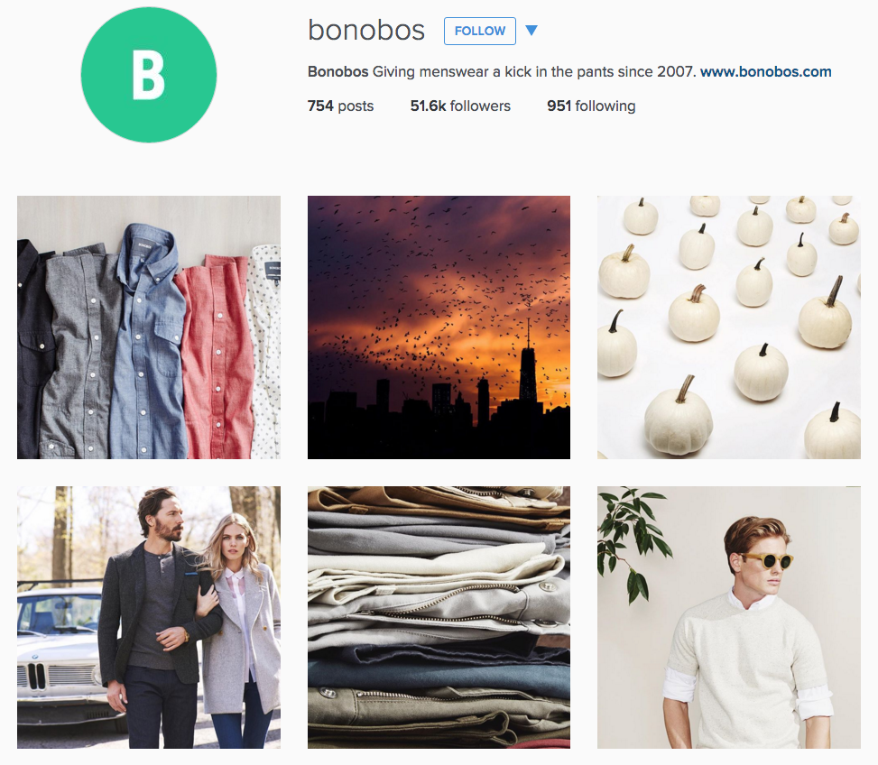  Instagram for Inbound Marketing. This example from Bonobos shows they know when - and when not - to use filters.