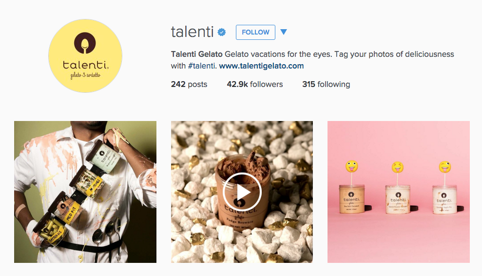  Instagram for Inbound Marketing: Talenti's bio is a great example!