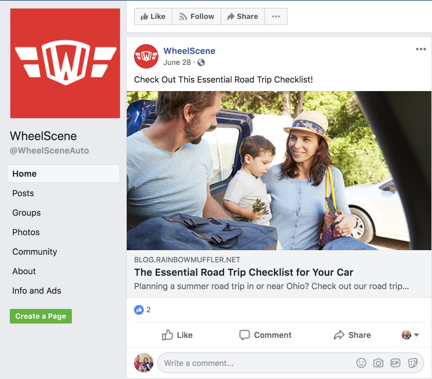  wheelscene facebook content promotion