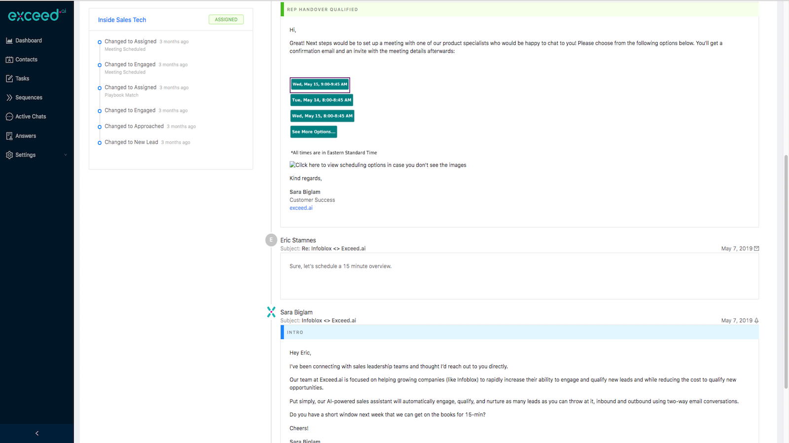 Automate conversations, qualification and scheduling with leads