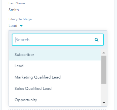 Contact Lifecycle Stage Contact Lifecycle Stage