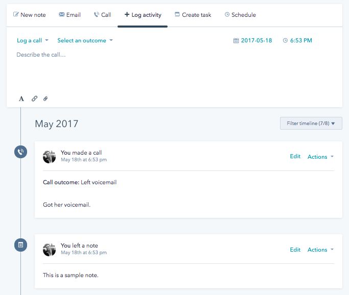 Contact Timeline Contact Timeline