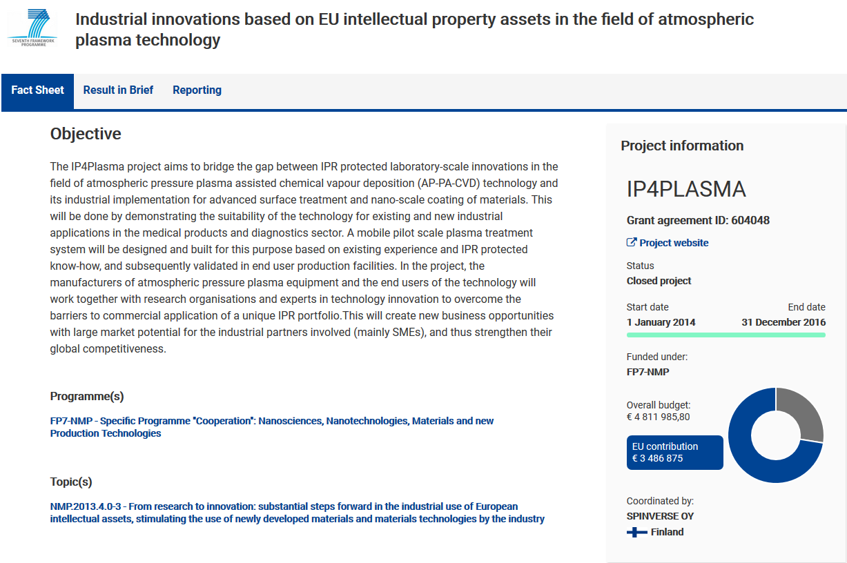Project description of IP4PLASMA project.