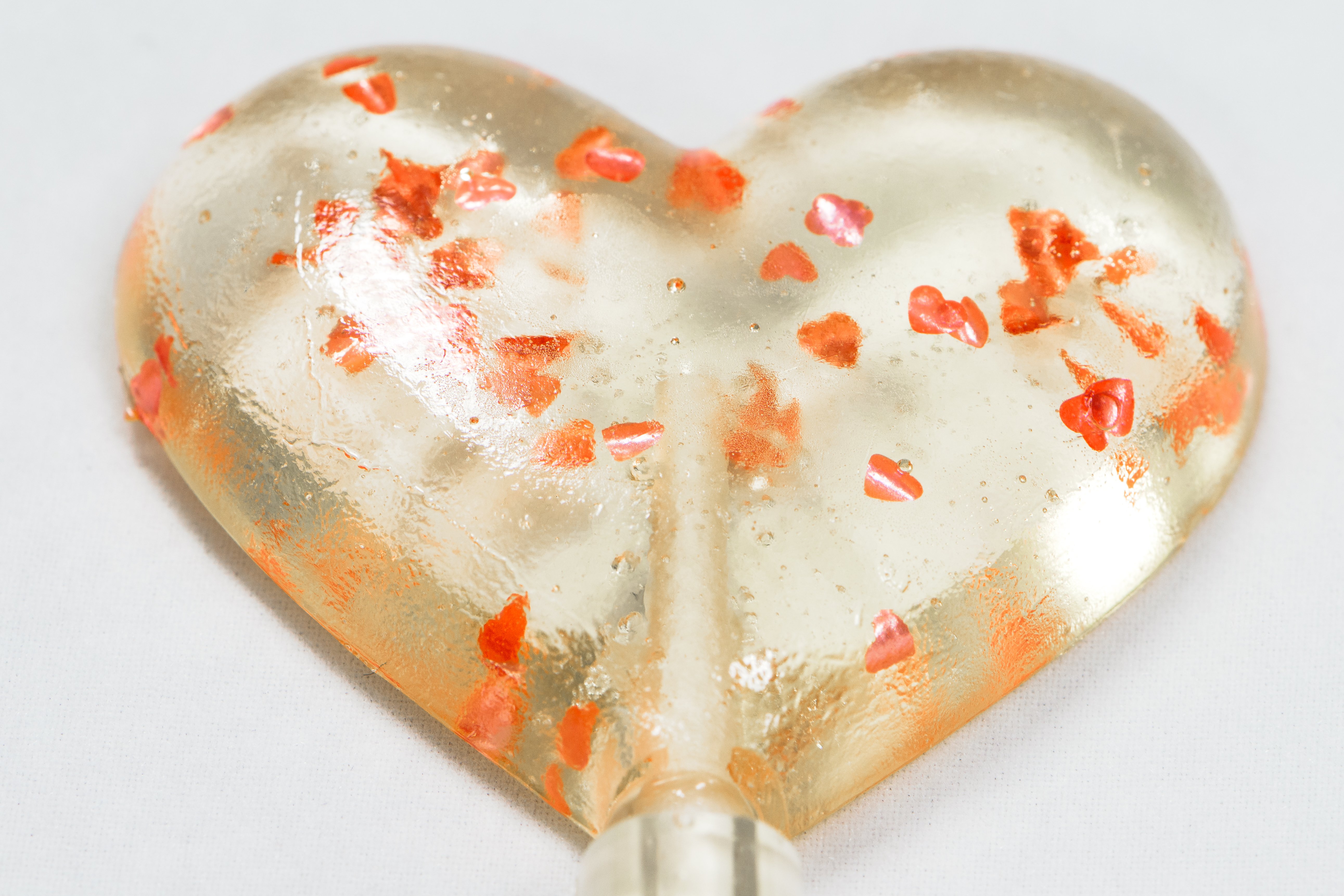 Pink Edible Glitter Hearts in Heart Shaped Candy