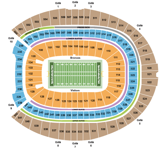 Mile High Seating Chart Rows