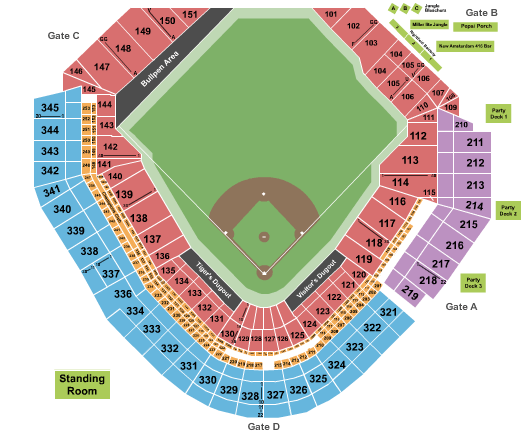 Comerica Park Seating Chart Rows