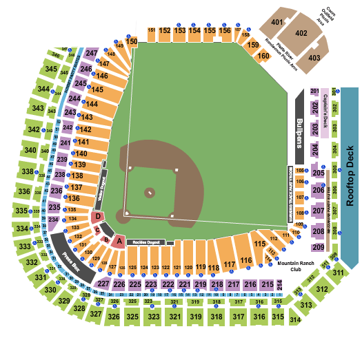Coors Field Seating Chart Rows Seats