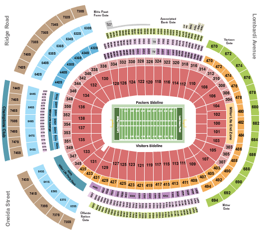 Packers Seating Chart View