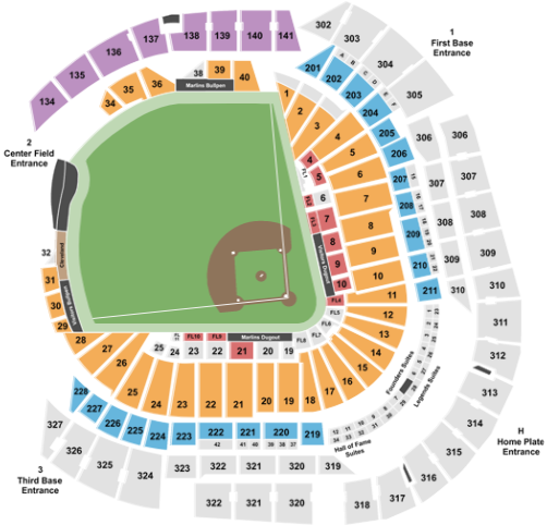 Marlins Ballpark Seating Chart Rows