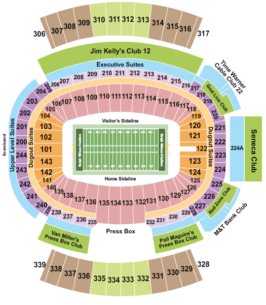 Buffalo Bills Seating Chart With Seat Numbers