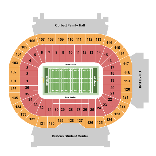 Notre Dame Stadium Seating Chart Garth Brooks