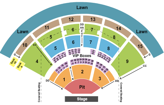 Pnc Music Pavilion Seating Chart Rows