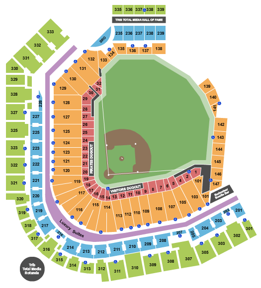 Pnc Park Seating Chart Rows Seats