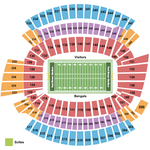 Paycor Stadium Seating Chart Rows Seat Numbers And Club Seats