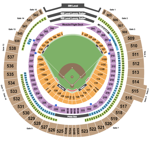 Rogers Centre Seating Chart Rows